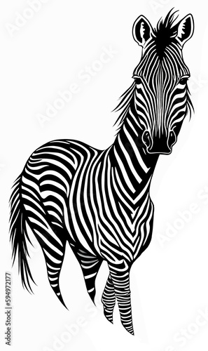 coloring book  striped zebra on white backgroundcoloring book  striped zebra on white background