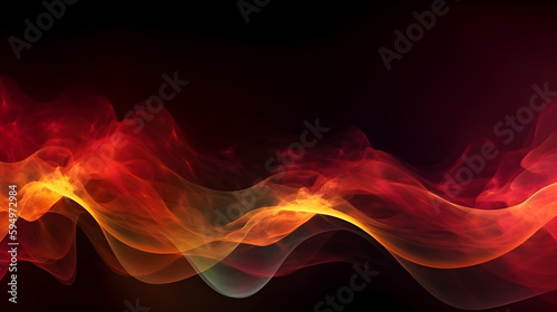 Red and yellow glowing fog cloud wave abstract art background