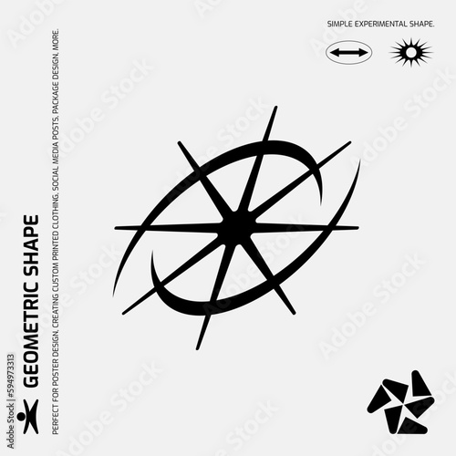 Universal Geometric Shape, Bright Bold Element For Graphic Design