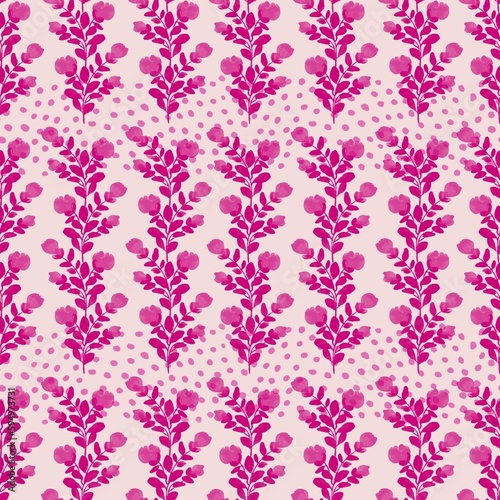 seamless pattern with pink flowers