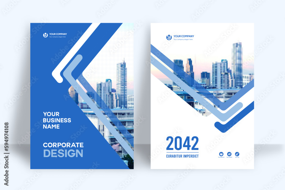 City Background Business Book Cover Design Template - obrazy, fototapety, plakaty 