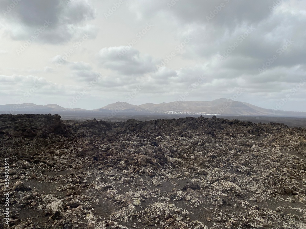Rocky field in the Timanfaya National Park on Lanzarote