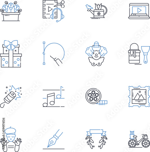 New age jobs line icons collection. Gig, Remote, Freelance, Virtual, Digital, Tech, Creative vector and linear illustration. Innovative,Green,Sustainable outline signs set