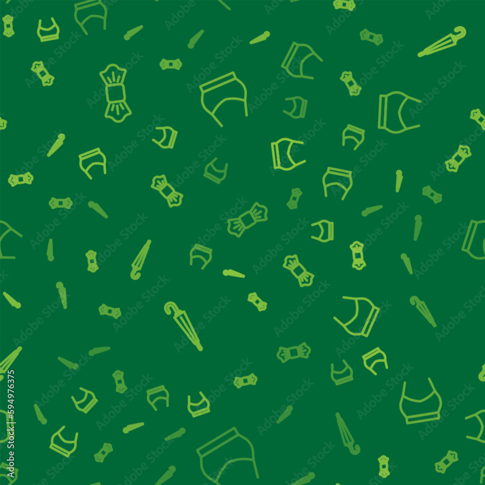 Set line Bow tie, Umbrella and Female crop top on seamless pattern. Vector Set line Bow tie, Umbrella and Female crop top on seamless pattern. Vector