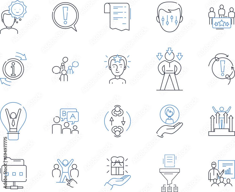 Trade growth line icons collection. Exports, Imports, Tariffs, Trade agreements, Supply chain, Free trade, Protectionism vector and linear illustration. Customs,Logistics,Cross-border outline signs