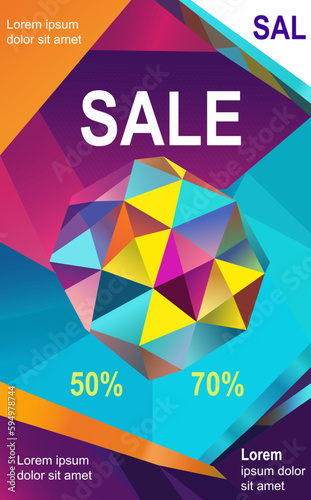Promotional flyer, discount voucher template, brochure for special offers, invitation to a party with a simply dummy text. Vector graphic