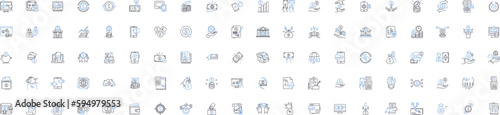Transaction line icons collection. Payment, Transfer, Exchange, Purchase, Withdrawal, Deposit, Trade vector and linear illustration. Deal,Sale,Buy outline signs set