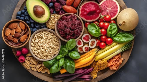 Plant based diet, Vegan food, Vegetarian, fruits, vegetables, salad, meal, go vegan, Generative AI