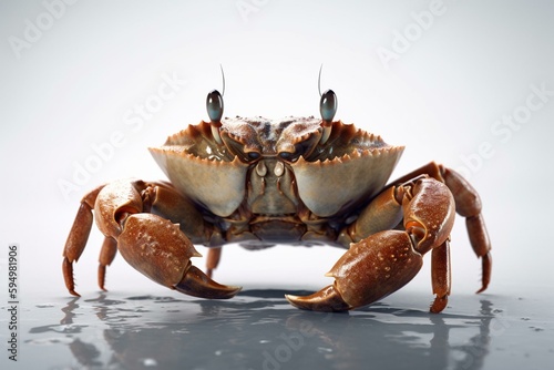 Hyper-Detailed Seafood Delight: A Playful Crab with Claws & Happy Face in Epic Unreal Engine 5 Composition, Isolated on White Background , Generative ai