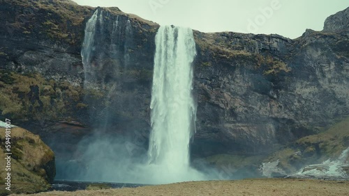 Beautiful Waterfall in Iceland in Slowmotion