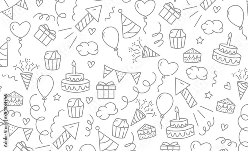 birthday theme hand drawn background