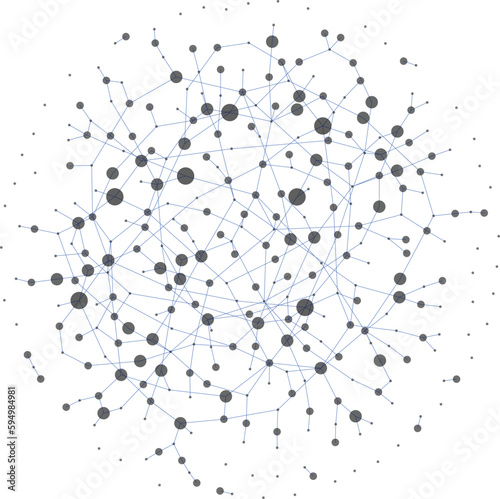 Abstract polygonal communication network, technology wireframe, connected lines and dots, globe model background 