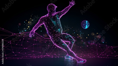 AI powered sports analytics concept with computer vision tracking players in action, showcasing real time performance analysis, and machine learning for enhanced coaching. Generative AI