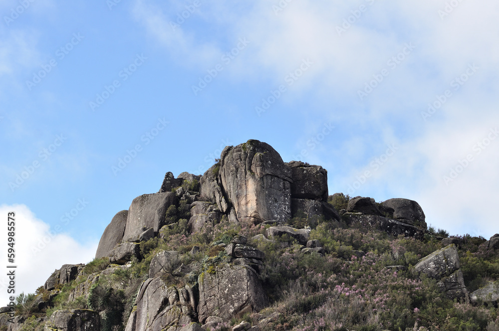 Rocks and sky, Mountain top, big stones on top of elevation