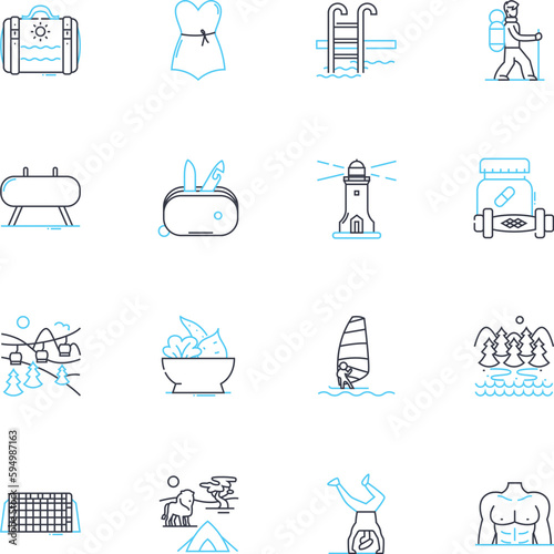 Lead generation linear icons set. Prospecting , Conversion , Pipeline , Nurturing , Engagement , Acquisition , Funnels line vector and concept signs. Targeting ,Qualification ,Segmentation outline