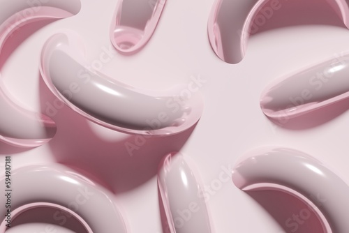 3d render of shiny pink donuts