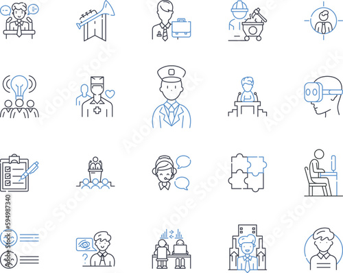 Control group line icons collection. Experiment, Research, Comparator, Treatment, Sample, Standard, Condition vector and linear illustration. Variable,Cohort,Subset outline signs set