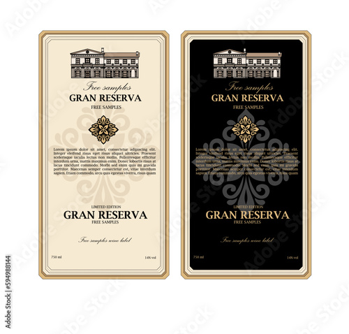 WINE LABEL ITALIAN FOOD AND DRINKS DECORATIVE STICKER FOR AMARONE, PROSECCO, CHIANTI, VALPOLICELLA,PRIMITIVE AND SPARKLING WINE