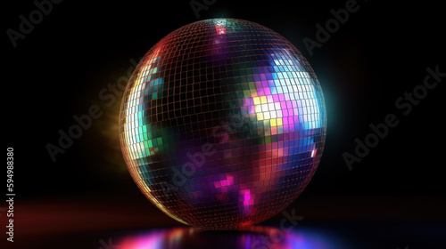 Colorful disco ball, Generative AI illustration