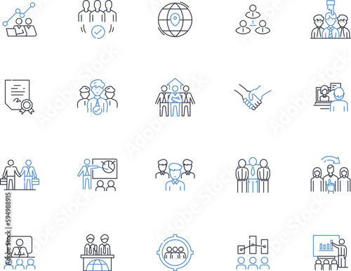 Bilde på lerret Confederation line icons collection