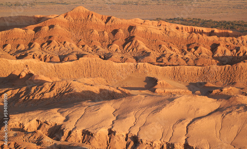 Stunning Landscape Before Sunset of Valle de la Luna or The Moon Valley in Atacama Desert  Near San Pedro de Atacama Town  Northern Chile  South America