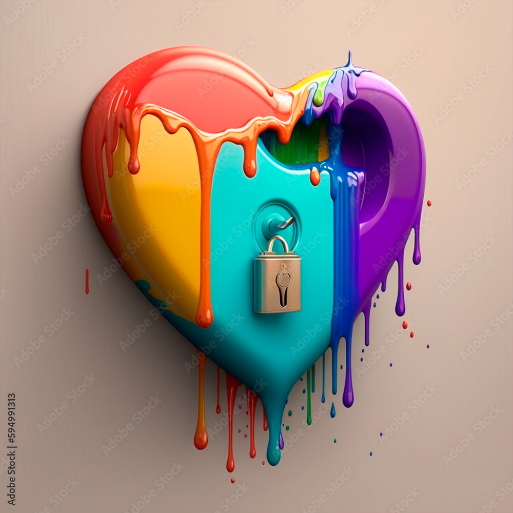 AI-generated: LGTBI heart of glass