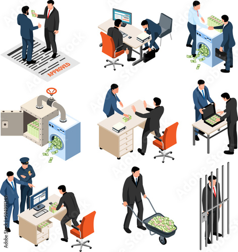 Money Laundering Isometric Set