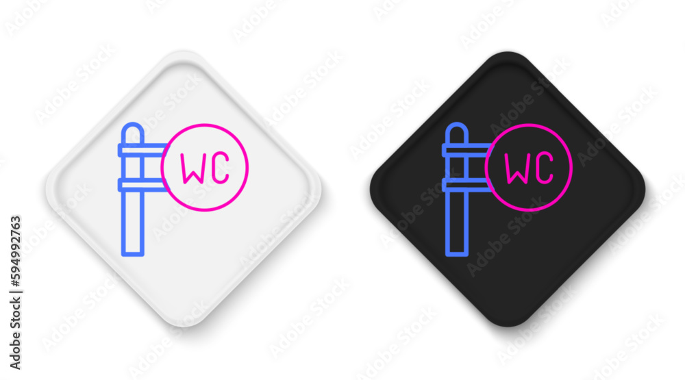 Line Toilet icon isolated on white background. WC sign. Washroom. Colorful outline concept. Vector Line Toilet icon isolated on white background. WC sign. Washroom. Colorful outline concept. Vector