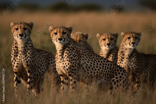 pack of cheetahs. Generative AI © Kamila