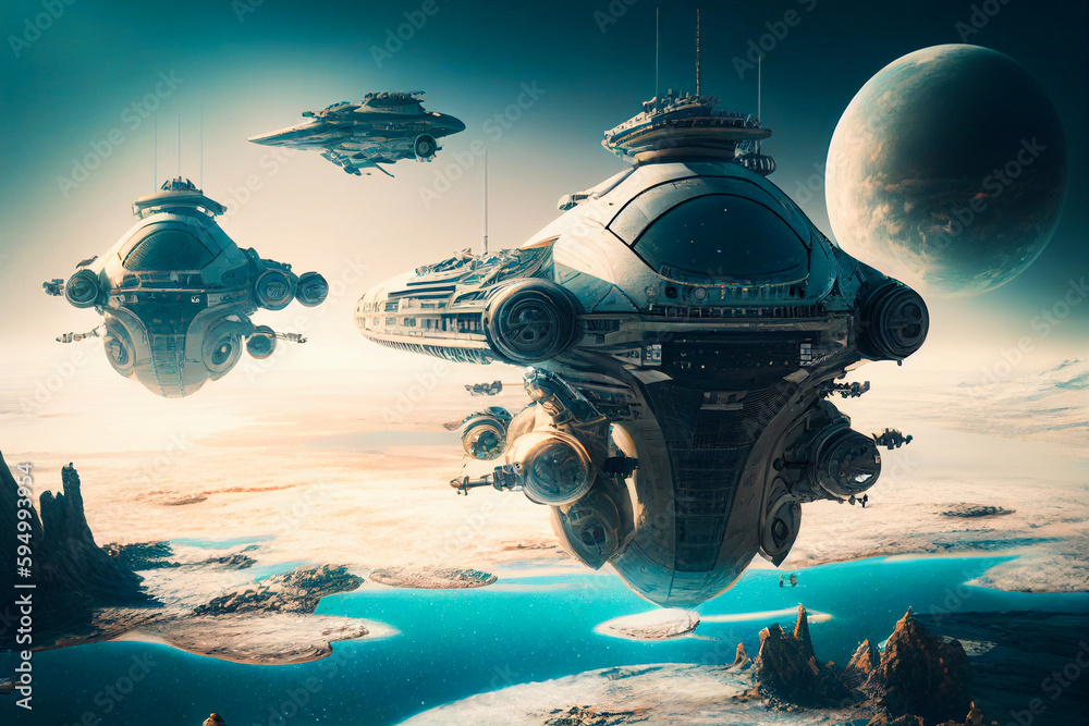 Space planet landscape, cosmic game seamless background, alien fantasy ...
