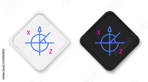 Line Trigonometric circle icon isolated on white background. Colorful outline concept. Vector