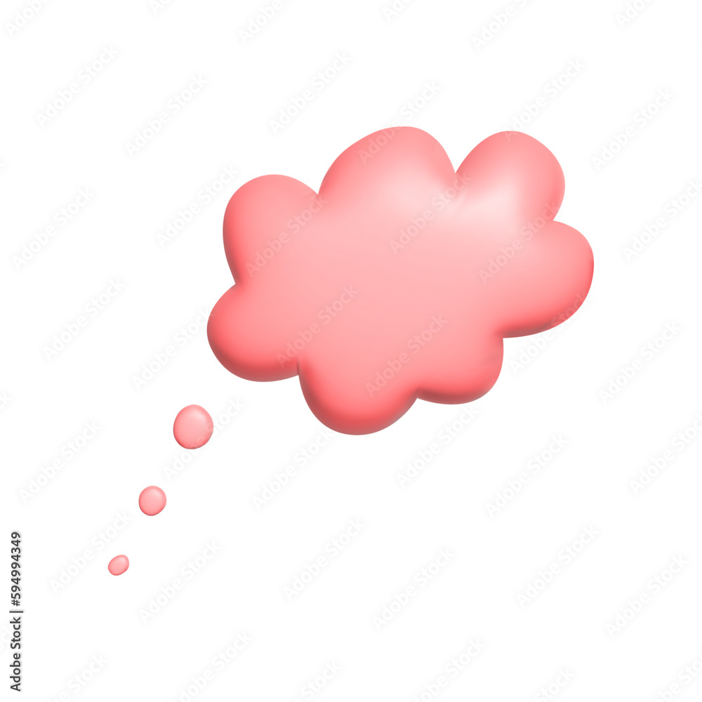 Blank color speech bubble vector illustration. 3d vector talking cloud.