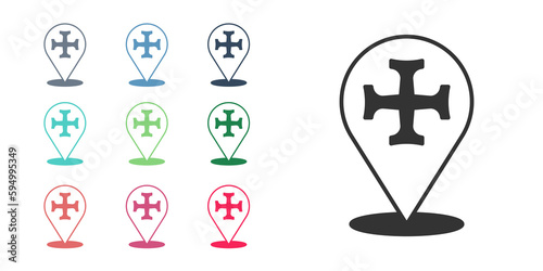Black Crusade icon isolated on white background. Set icons colorful. Vector