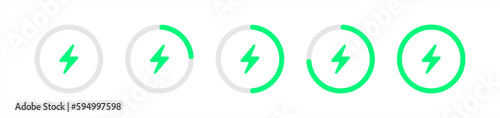 wireless charging station icons set.