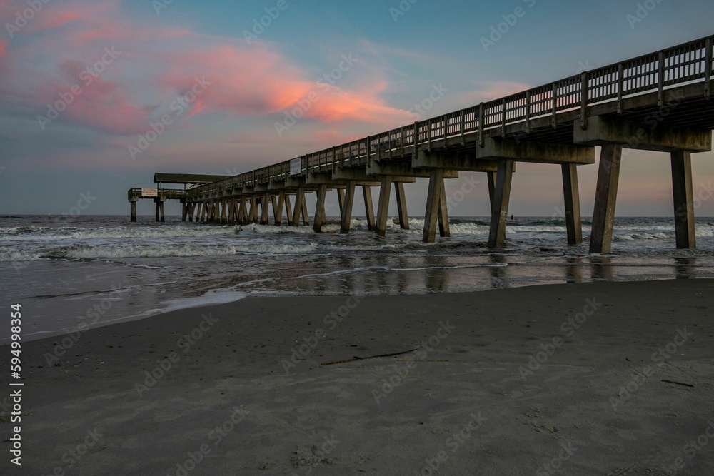 Famous Tybee Island Pier in Georgia, United States