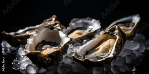 Oysters restaurant background photorealistic professiona, Generative AI
