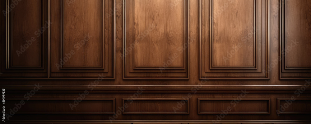 Luxury wood paneling background or texture. highly crafted classic / traditional wood paneling, with a frame pattern, often seen in courtrooms, premium hotels, and law offices. Generative AI. Luxury wood paneling background or texture. highly crafted classic / traditional wood paneling, with a frame pattern, often seen in courtrooms, premium hotels, and law offices. Generative AI.