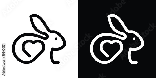 rabbit and love design icon vector illustration