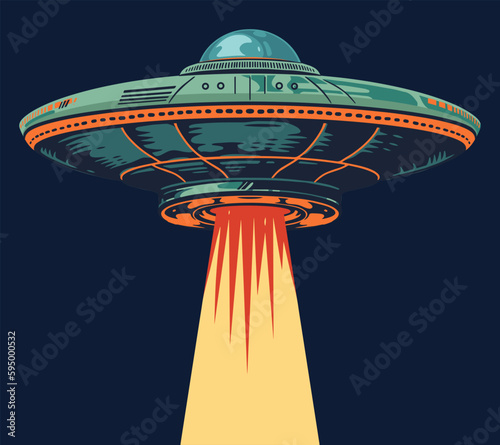 UFO apparatus colorful detailed logotype