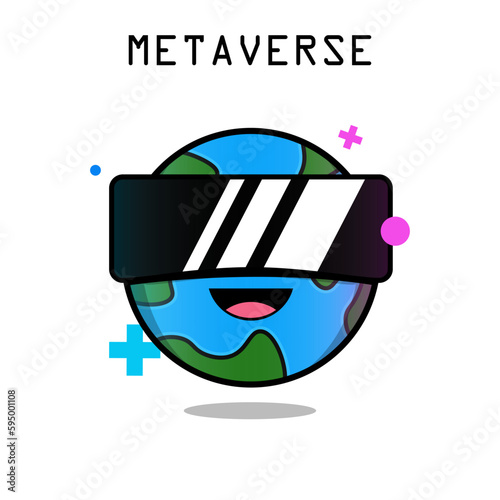 Metaverse Earth Logo Vector illustration