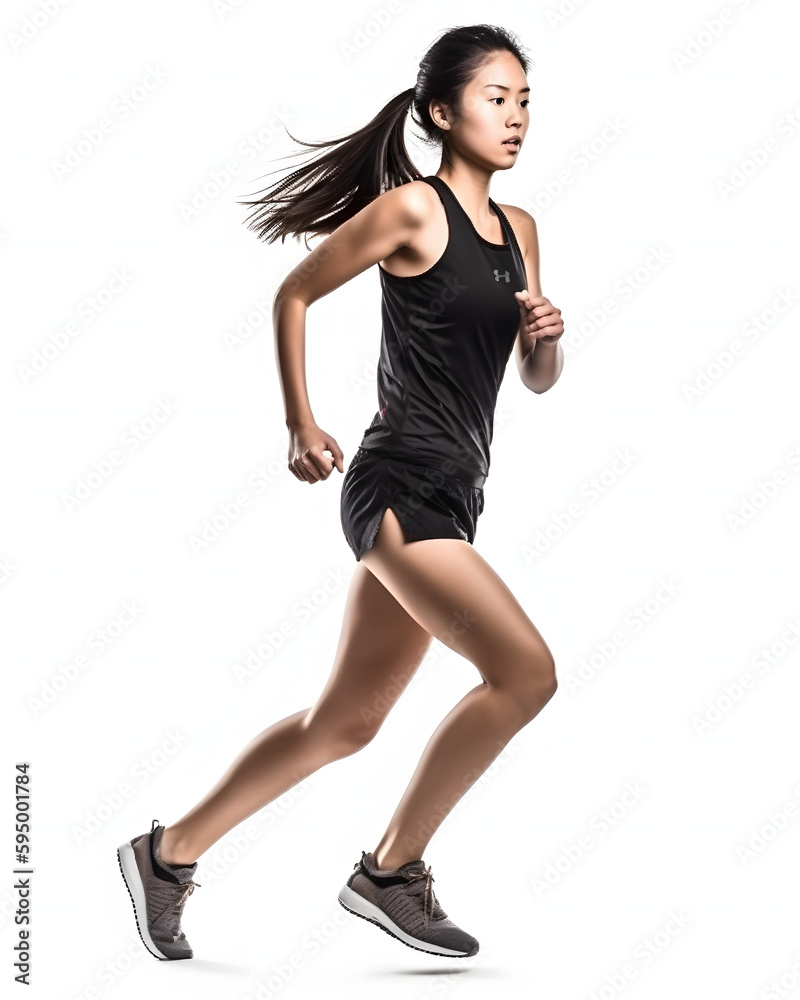 Fototapeta premium Female Athlete on White Background