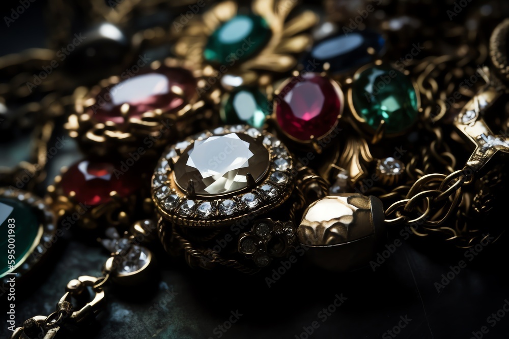 Jewelry Closeup. Generative AI Jewelry Closeup. Generative AI
