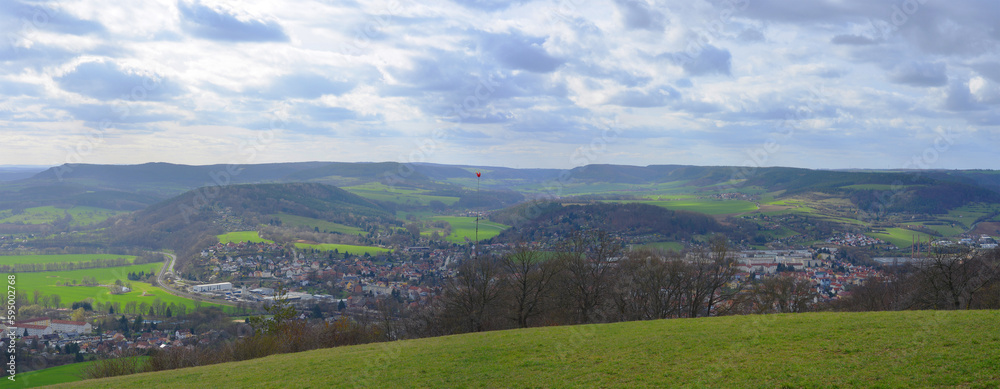 Panorama view at the small town Kahla in Germany