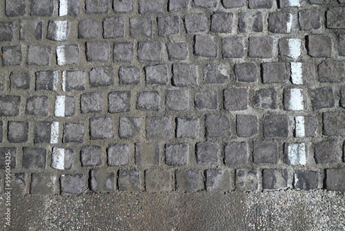 Parking space on brick road