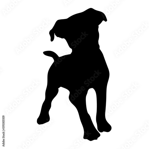 Vector perro mestizo cachorro de de pie sobre un fondo blanco