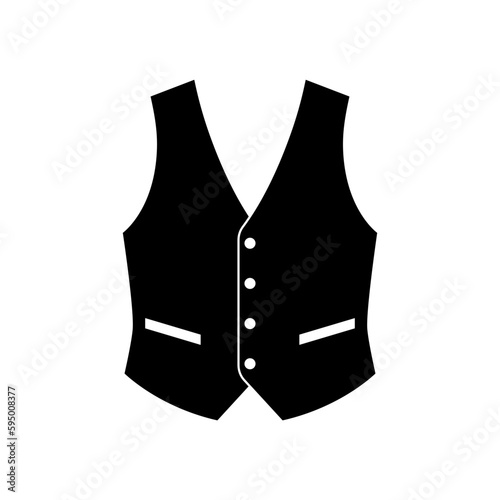 Waistcoat graphic icon. Vest sign isolated on white background in flat design. Vector illustration