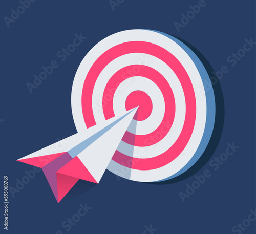 Illustration of hitting the target, achieving the set goal