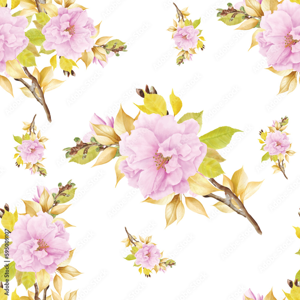 summer floral seamless pattern design