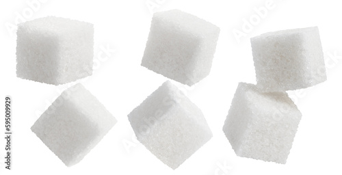 Set of sugar cubes cut out photo