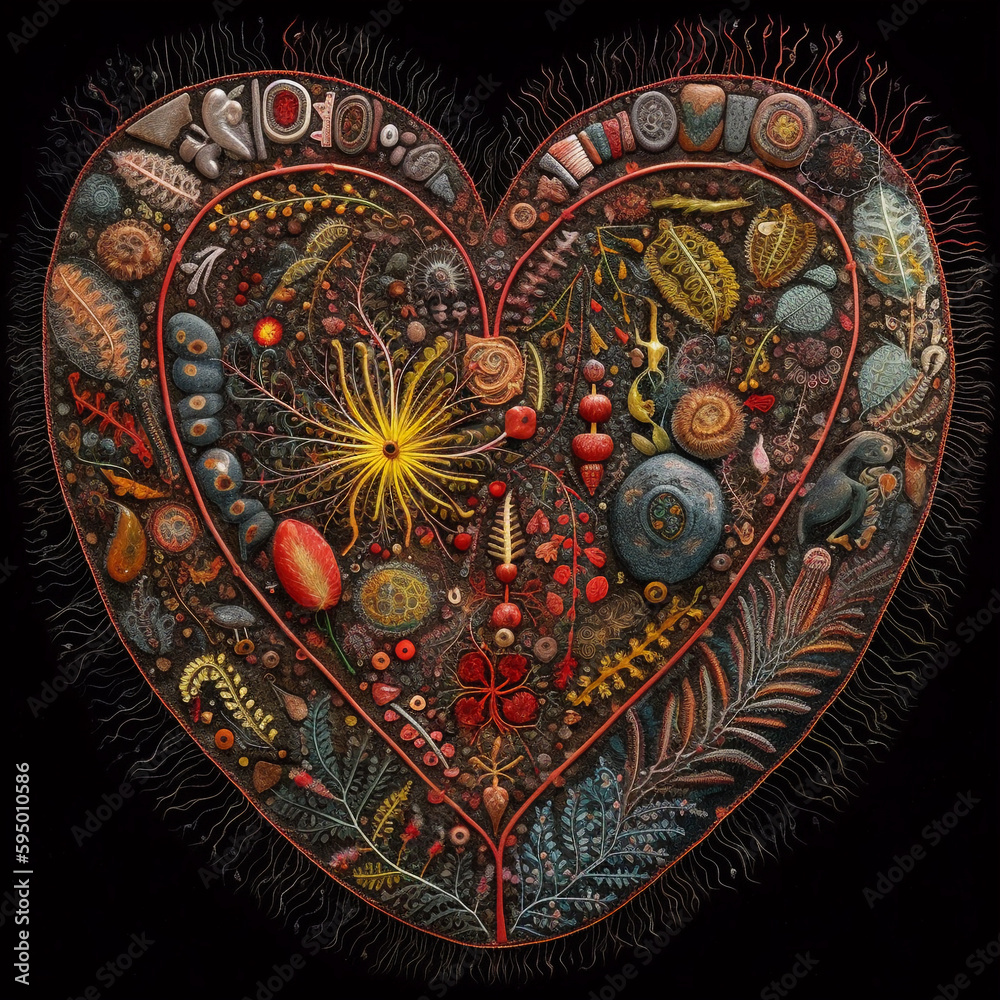 Boco Collection · Botanical Heart · Nature Art · Digital Art Illustration · Heart-themed Artwork